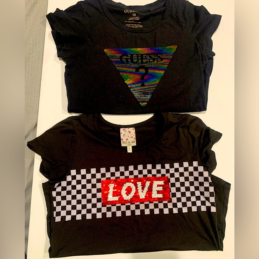 2-PCS Kids Blouses  Black color Size 12